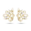 Cercei placați cu aur 14k, fluturi cu zirconiu cubic 1002330