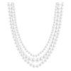 Colier 4297-11 rând triplu cu perle artificiale mici - alb 6000654