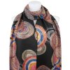 Eșarfă dreptunghiulară caldă pentru femei 3015-42 cercuri abstracte cu fir auriu, negru 7200558-1