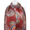Eșarfă dreptunghiulară caldă pentru femei 3015-42 cercuri abstracte cu fir auriu, roșu 7200558-4