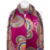 Eșarfă dreptunghiulară caldă pentru femei 3015-42 cercuri abstracte cu fir auriu, roz 7200558-5