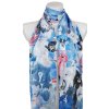 Eșarfă dreptunghiulară subțire pentru femei 378-6, motiv cățeluș - albastru deschis 7200609-1Eșarfă dreptunghiulară subțire pentru femei 378-6, motiv cățeluș - albastru deschis 7200609-1
