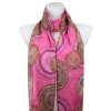Eșarfă dreptunghiulară ușoară pentru femei 31110, rotundă cu fir auriu - roz 7200601