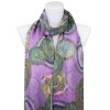 Eșarfă dreptunghiulară ușoară pentru femei 31110, roți din fir auriu - violet 7200601-2