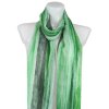 Eșarfă dreptunghiulară ușoară pentru femei 31105, garnituri din fir auriu - culori verzi 7200600-1