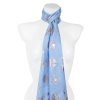 Eșarfă dreptunghiulară ușoară pentru femei 355-6 cu imprimeu auriu libelule, culoare albastră 7200624-2