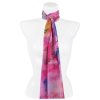 Eșarfă dreptunghiulară de damă 36526 cu imprimeu de flori, culoare roz 7200635-5