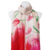 Eșarfă dreptunghiulară ușoară pentru femei 2098-22, lalele - roșu 7200528-3
