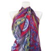 Front Eșarfă dreptunghiulară subțire pentru femei 20105-33 cu ornamente - roșu 7200649-2