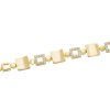 Brățară placată cu aur 14k, pătrate conectate cu zirconiu cubic 2002230