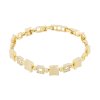 Brățară placată cu aur 14k, pătrate conectate cu zirconiu cubic 2002230