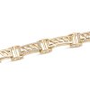 Brățară placată cu aur de 14k, forme geometrice cu zirconi și secțiuni transversale 2002347