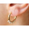 Cercei placați cu aur de 14k, inel asimetric încrustat cu zirconi 1002860
