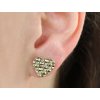 Cercei placati cu aur 14k pietre, inima decorata cu ornamente si zirconi 1002857
