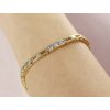 Bratara placata cu aur de 14k, dreptunghiuri conectate incrustate cu zirconi transparente 2002379