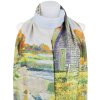 Eșarfă dreptunghiulară cu două fețe pentru femei 3130-10 pictură, recoltare în câmp - moara de vânt 7200681-13