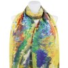 Eșarfă dreptunghiulară reversibilă din mătase pentru femei 3130-03 pictură, câmp abstract - femeie 7200676-20