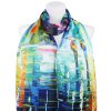 Eșarfă dreptunghiulară de mătase față-verso damă 3130-03 pictură, păpădie abstractă - oraș de noapte 7200676-20