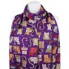 Eșarfă dreptunghiulară cu două fețe pentru femei 3130-2 violet, pisici - bile 7200683-4