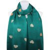 Esarfa dreptunghiulara fata-verso dama 2324-3 cu inimioare, culoare verde