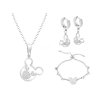 Set Mickey Mouse din oțel chirurgical, lanț + cercei + brățară cu zirconi 100009
