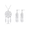 Set din oțel chirurgical DREAM CATCHER, lanț cu zirconi + cercei atârnați 264