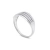 Inel de damă solid placat cu rodiu, segmentat cu zirconi 4000343
