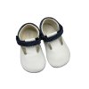 ellarte barefoot children's leather slippers LITTLE Navy/White dots