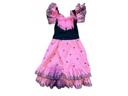 Růžovočerné šaty, vel. 128