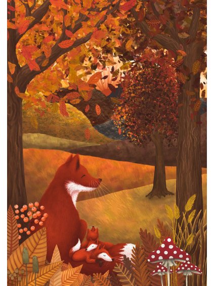 Podzimní lišky 30x21cm