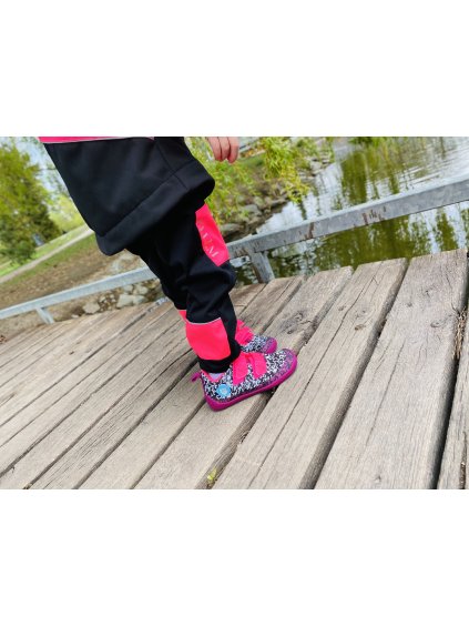 Softshellové kalhoty NEONKA RŮŽOVÁ - BELLA fleecová