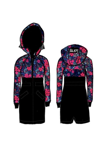 Dámský kabát střihu “PARKA” - KVÍTEK
