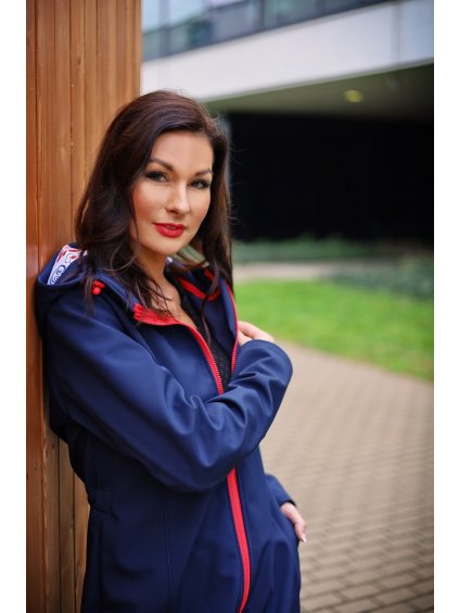 softshellový dámský kabát modrý