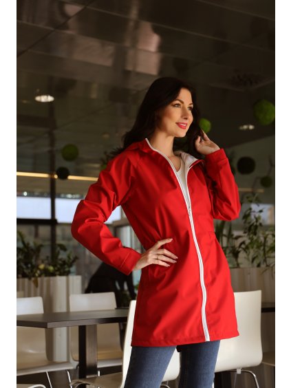 Červený dámský softshellový kabát