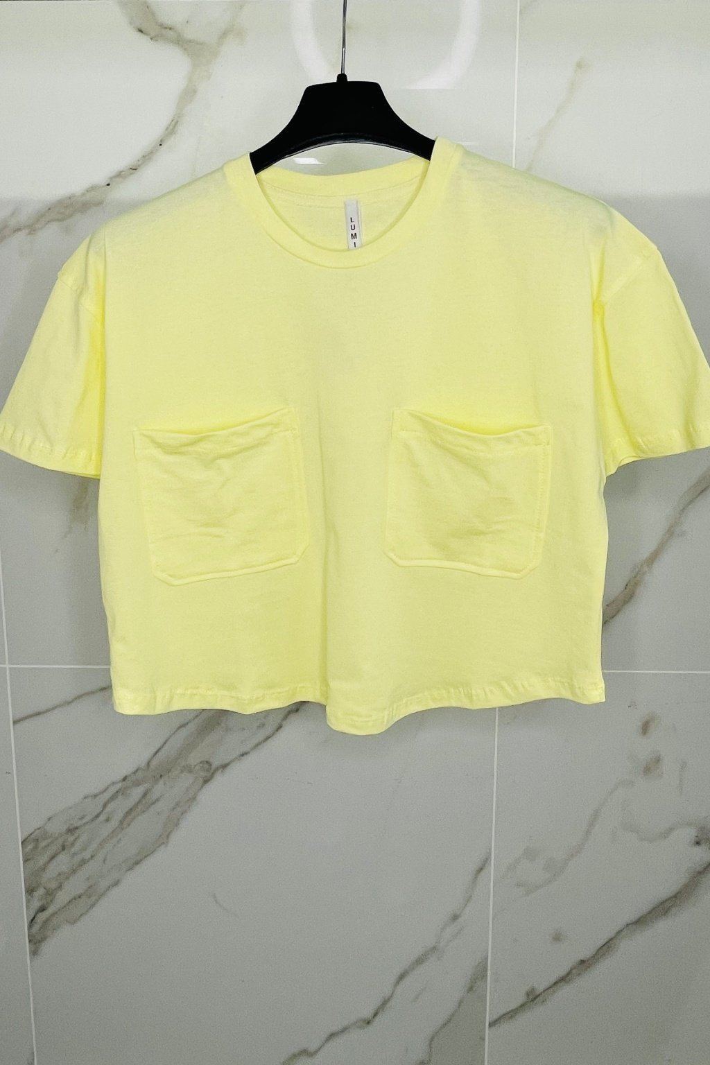 Crop tričko žlté UNI