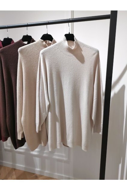 Pulóver so stojačikom MIA milk UNI