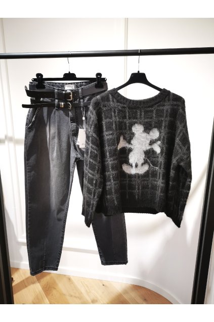 Pulóver teddy čierny UNI