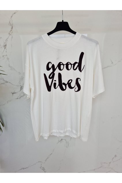 Tričko GOOD VIBES biele UNI