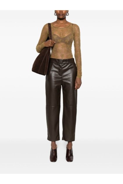 Koženkové nohavice IMP hnedé