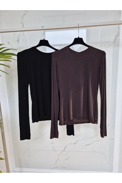 Rebrovaný top TNS hnedý UNI