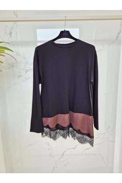 Top s čipkou čierny UNI
