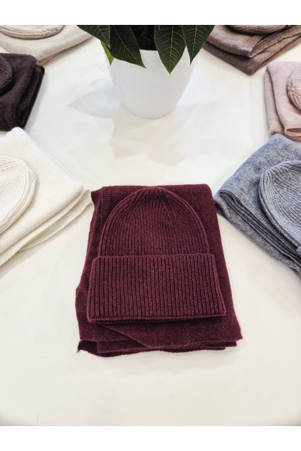 Kašmírový set burgundy