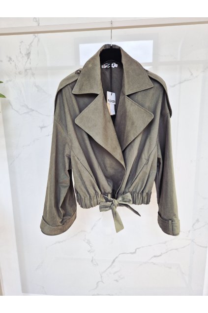 Krátky trench coat khaki
