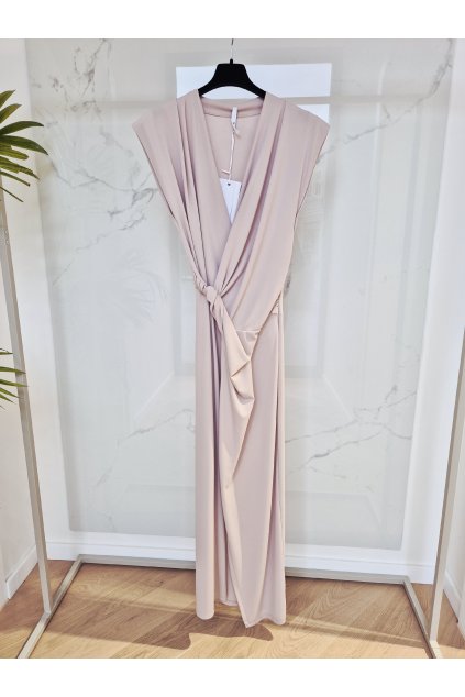 Midi šaty béžové