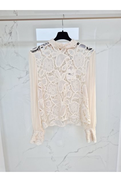 Elegantná blúzka LACE béžová