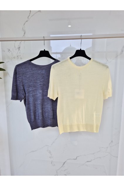 Krátky pulovrík z merino vlny šedý UNI