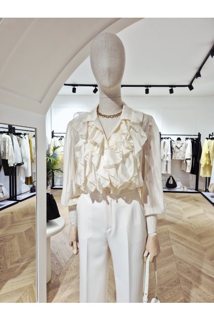 Blúzka s volánom béžová