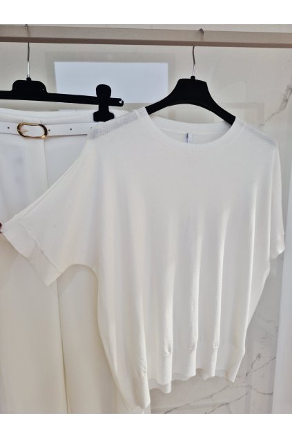 Voľný svetrík biely UNI