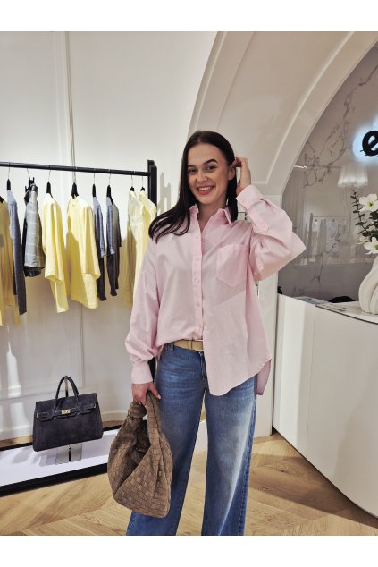 Voľná košeľa ružová UNI