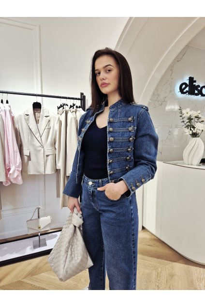 Riflová bunda modrá